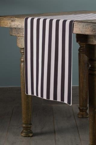 Specialty Stripe Black and White table runner